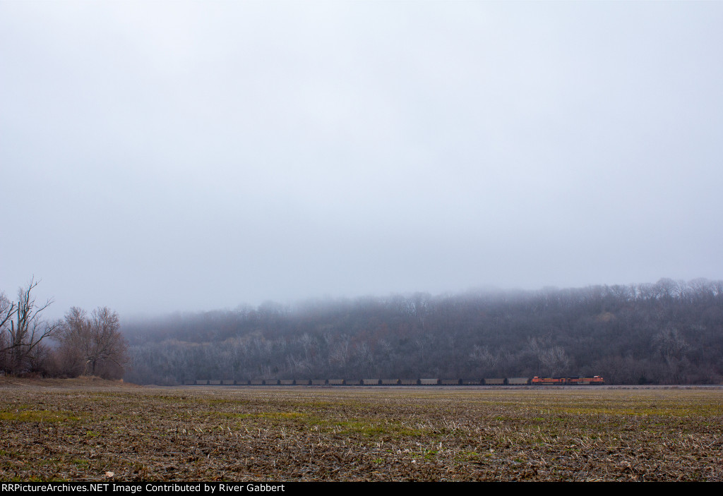 BNSF SD70ACes in the Fog